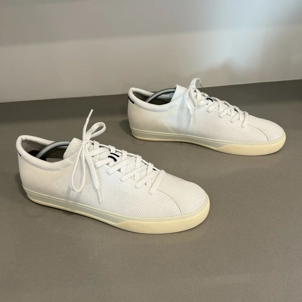 Rothys The Lace Up Sneaker Men's 12.5 Bright White Comfort Casual Washable